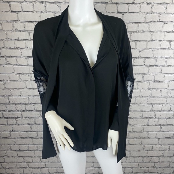Express Tops - Express Lace Sleeve Blouse